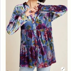Anthropologie maeve reverie velvet tunic